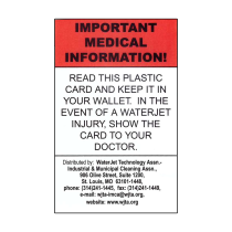WJTA Medical Alert Card English