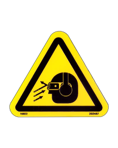 Warning Label Flying Debris and Loud Noise